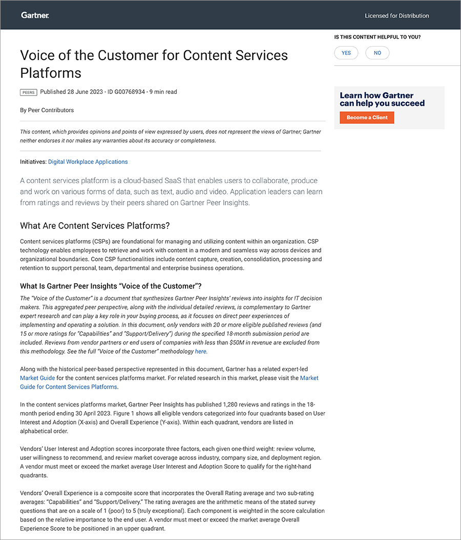 Voice of the Customer Report Thumbnail Voice of the Customer Report Thumbnail